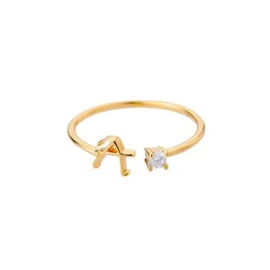 Dainty Initial Ring