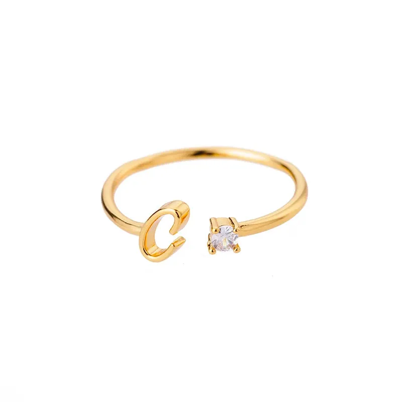 Dainty Initial Ring