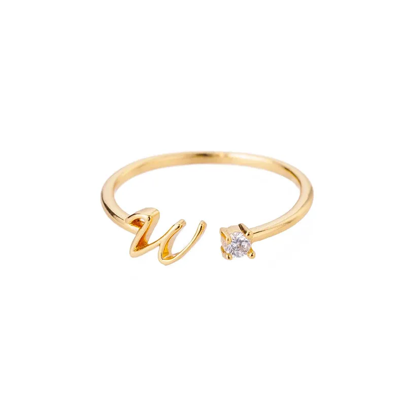 Dainty Initial Ring