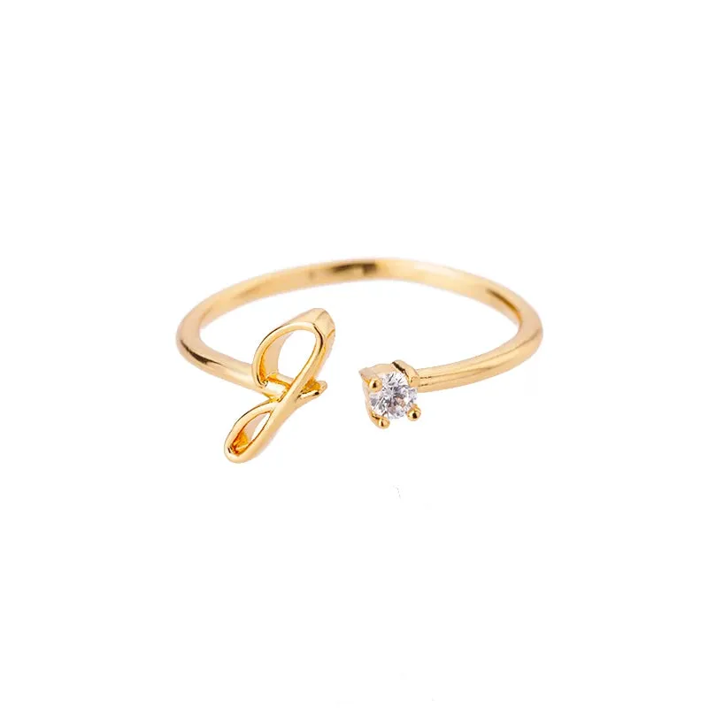 Dainty Initial Ring