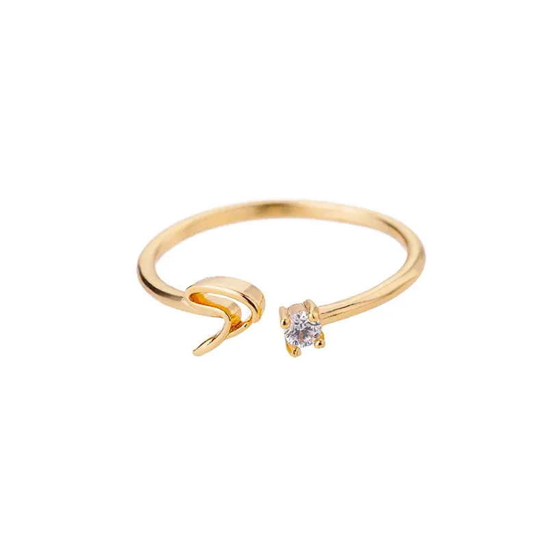 Dainty Initial Ring