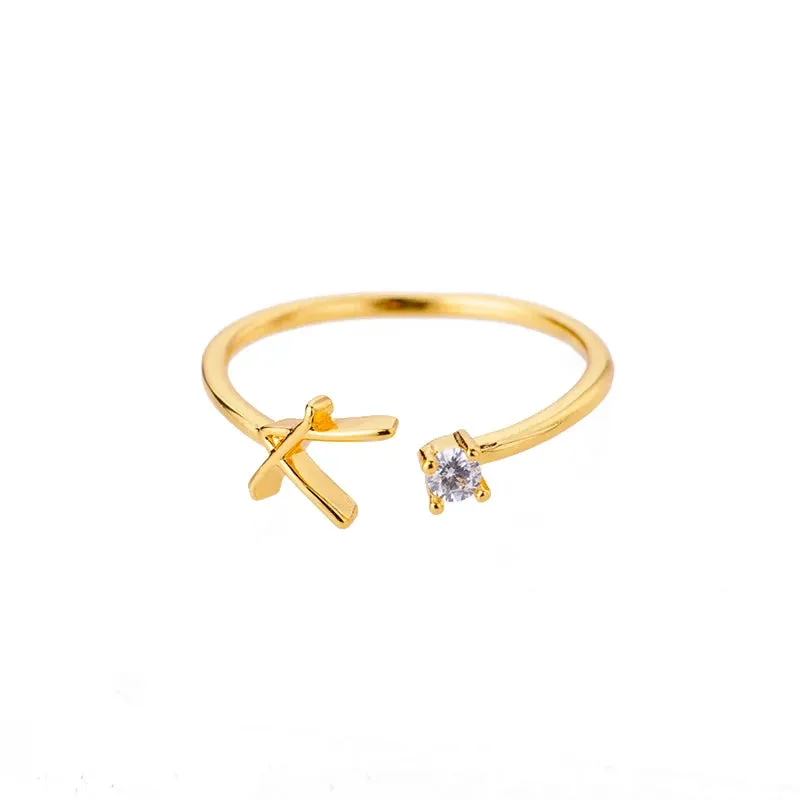 Dainty Initial Ring