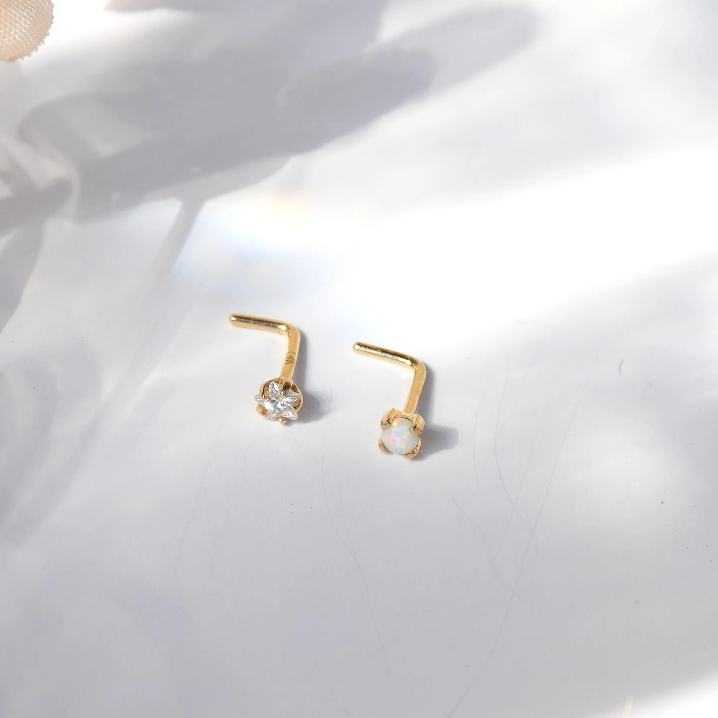 Dainty L Studs (SOLID 14k GOLD)