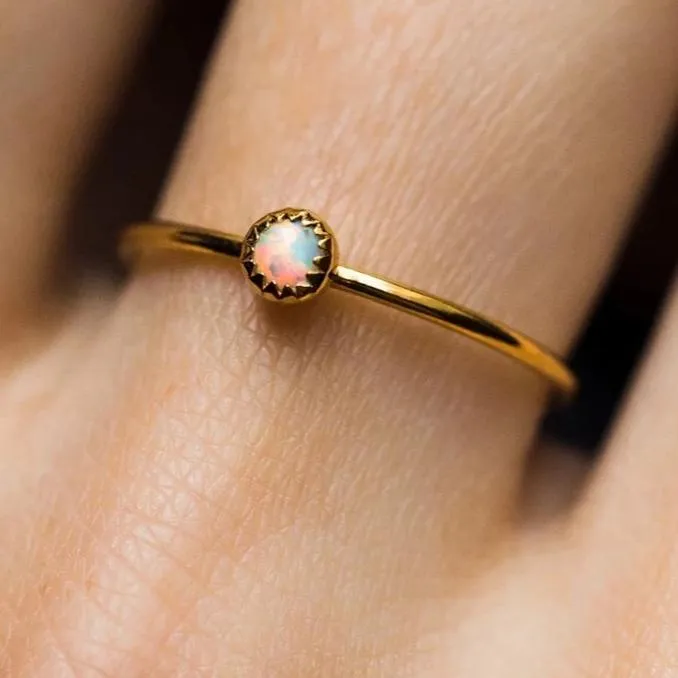 Dainty Opal Stone Ring