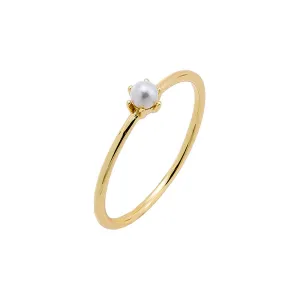 Dainty Single Pearl Ring
