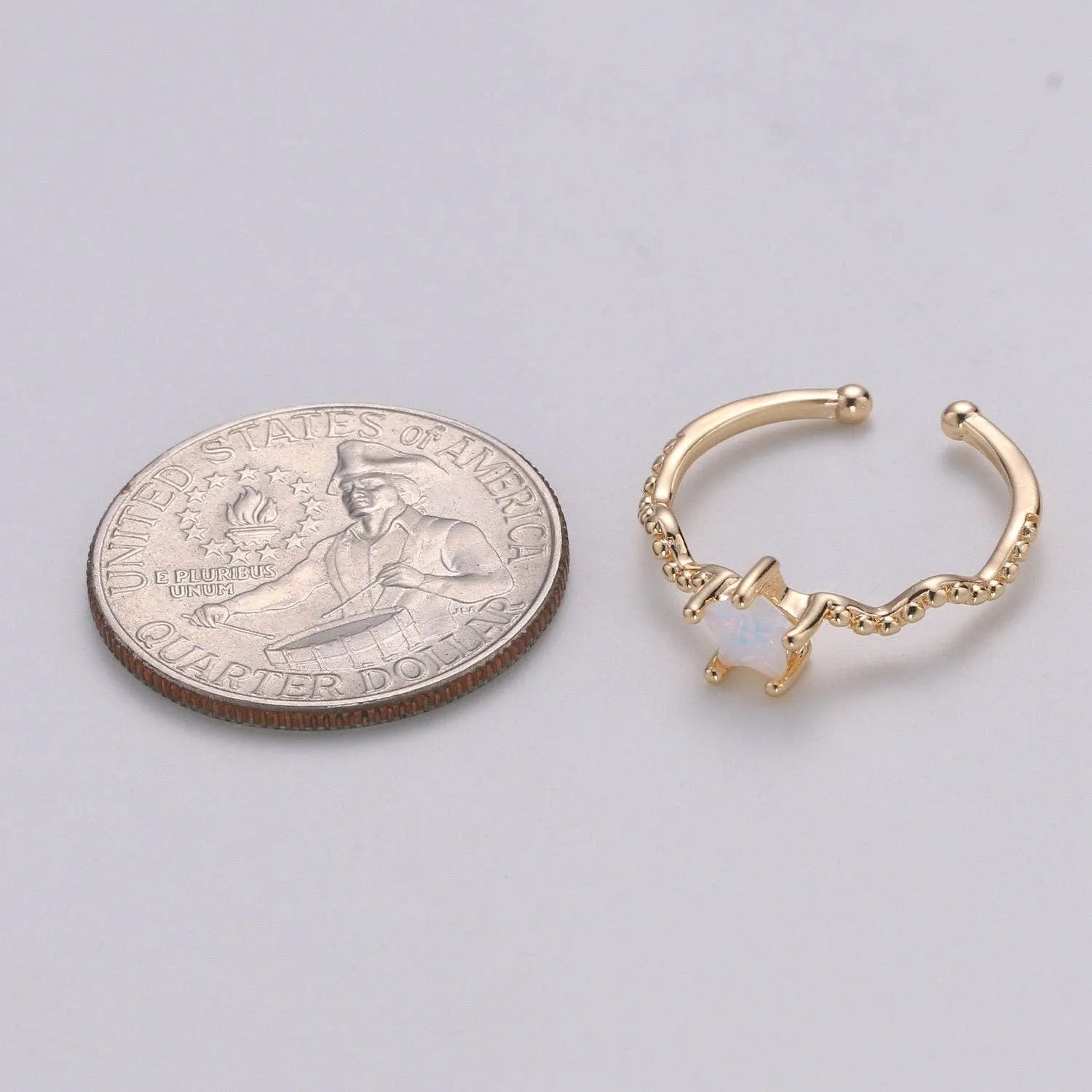 Dainty Star Ring Open Ring Cz Ring Minimalist Ring Crystal Ring Adjustable Ring Gold Ring Stacking Ring Girlfriend Christmas | R109