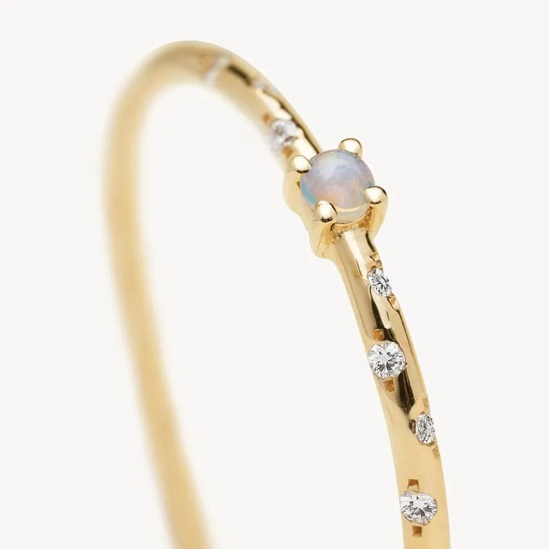 Dainty Starry Birthstone Ring