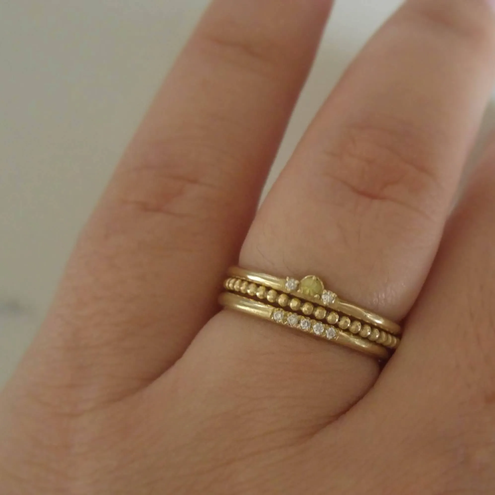 Delicate wedding band set, dainty stacking rings, thin gold stacking rings, 14k gold delicate stacking set, bridal ring set