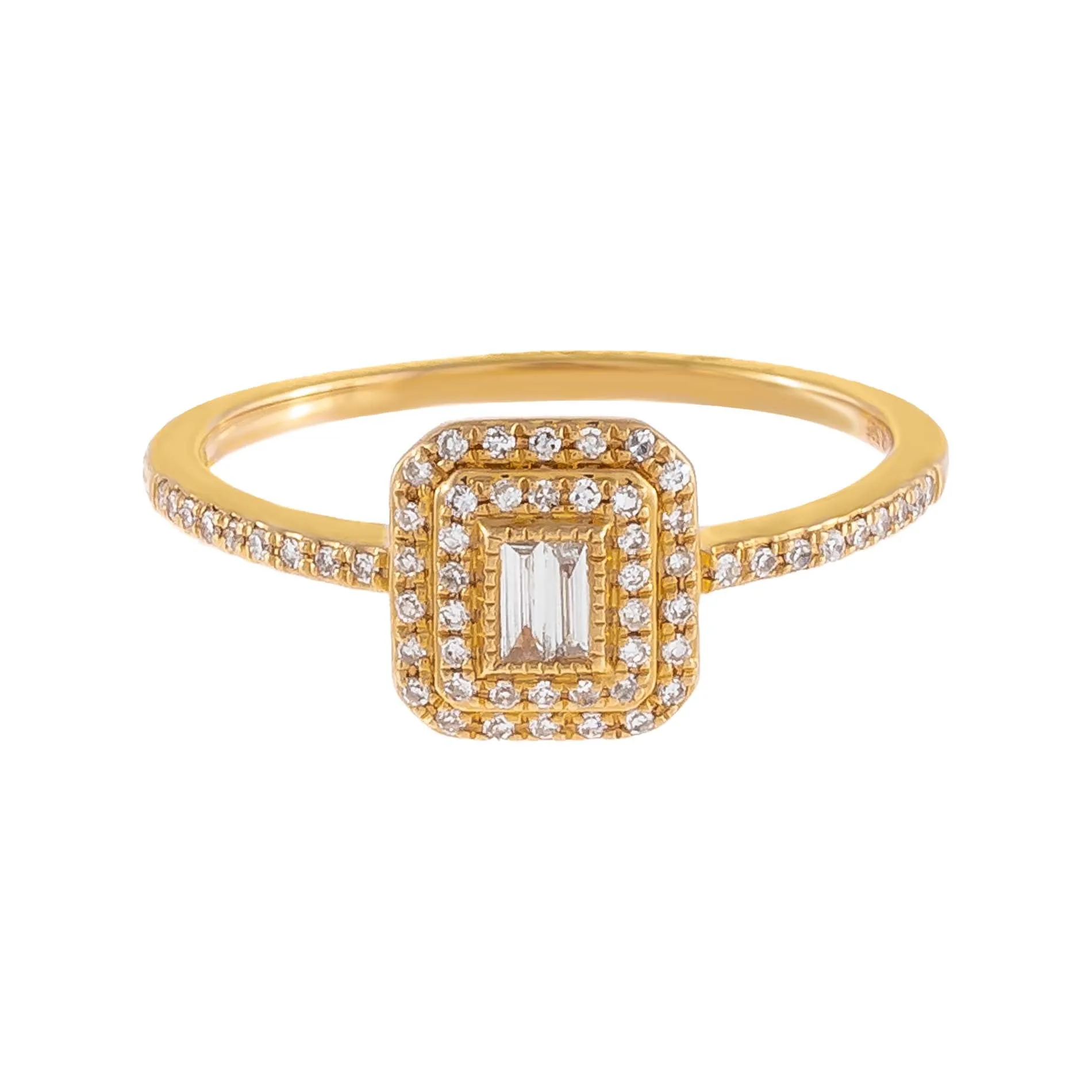 Diamond Baguette Illusion Ring 14K
