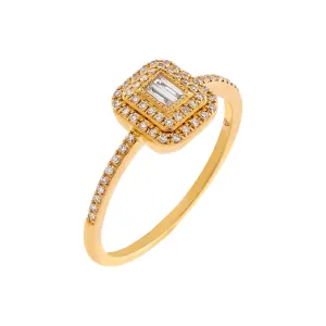 Diamond Baguette Illusion Ring 14K