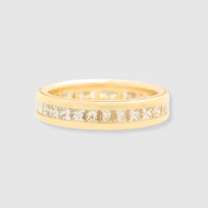 Diamond Channel Set Wedding Band, 18k Yellow Gold, Small