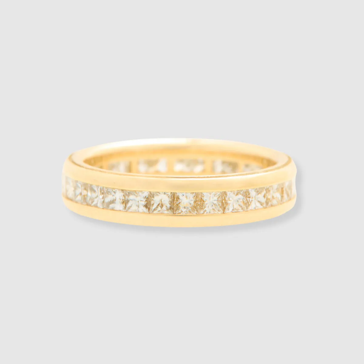 Diamond Channel Set Wedding Band, 18k Yellow Gold, Small