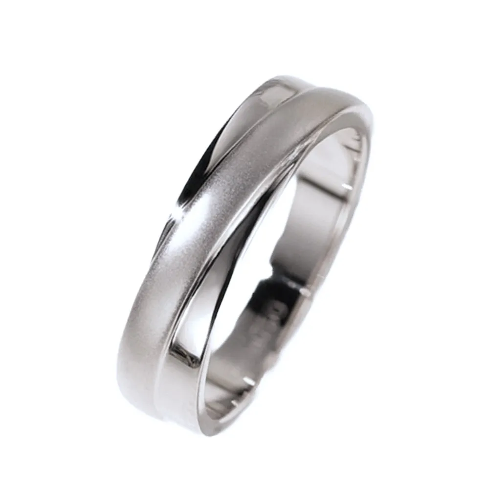 Diamond Criss-Cross Overlay Matching Couple Wedding Rings