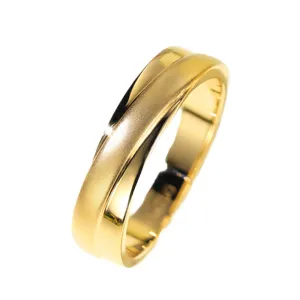 Diamond Criss-Cross Overlay Matching Couple Wedding Rings