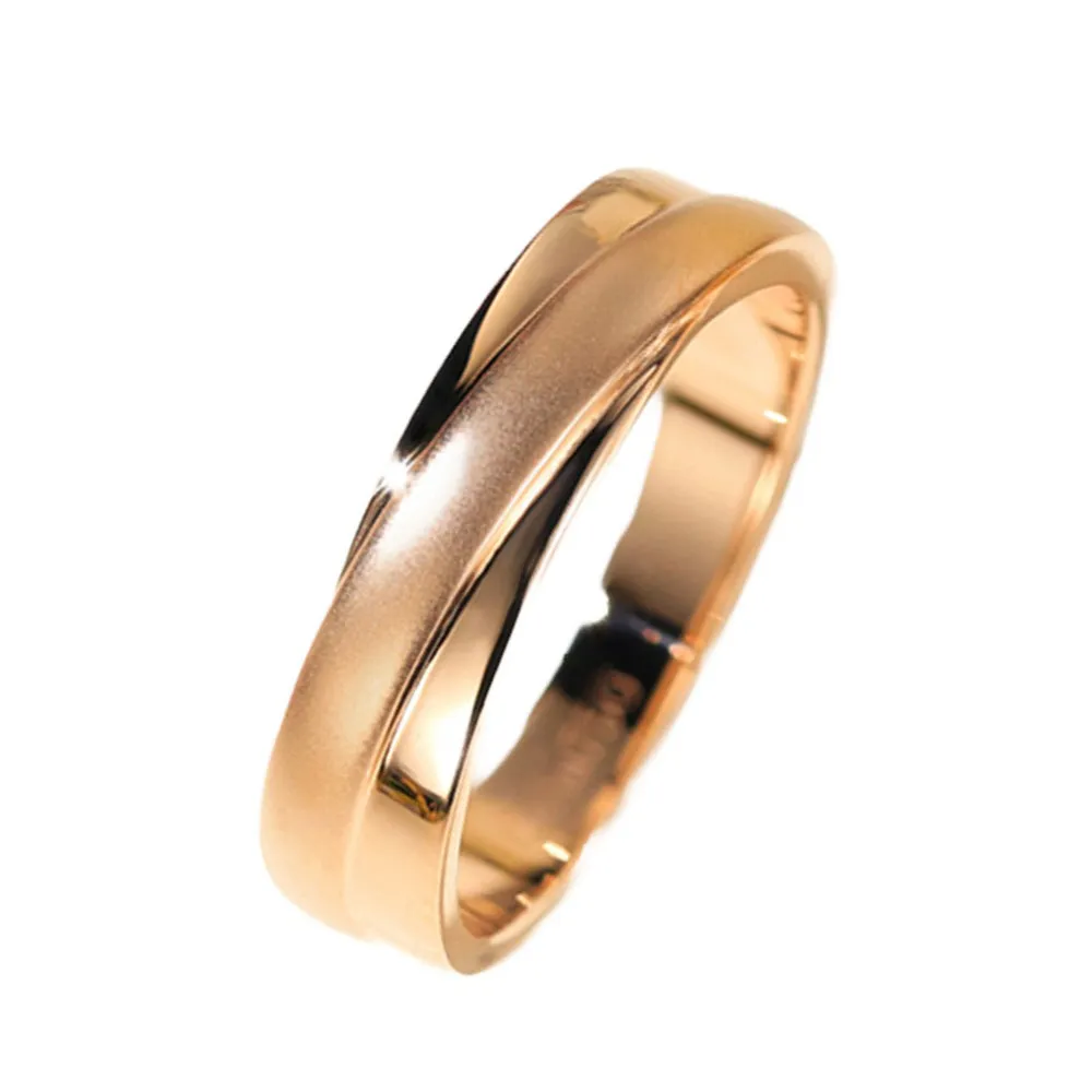 Diamond Criss-Cross Overlay Matching Couple Wedding Rings