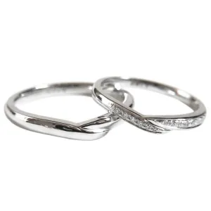 Diamond Wedding Matching Couple Rings