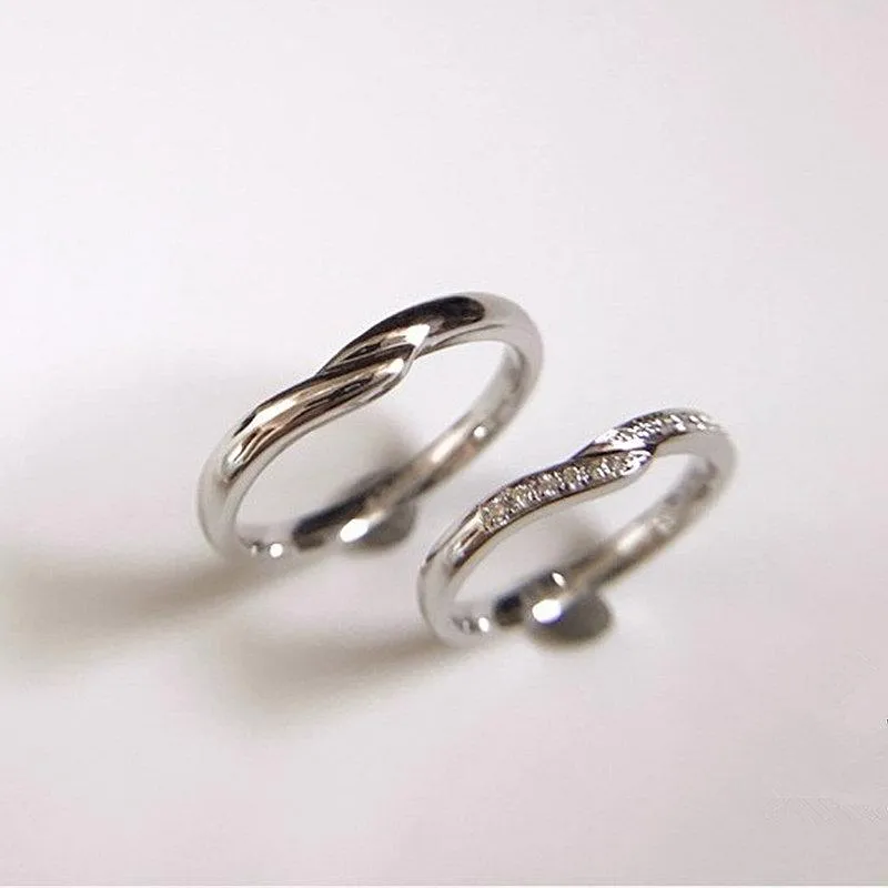 Diamond Wedding Matching Couple Rings
