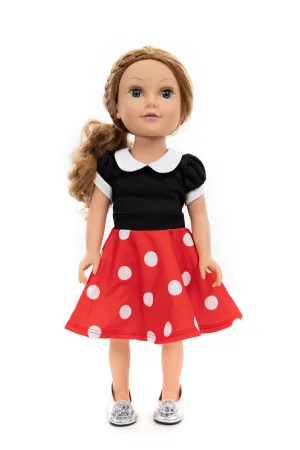 Doll Dress Retro Polka Dot Twirl