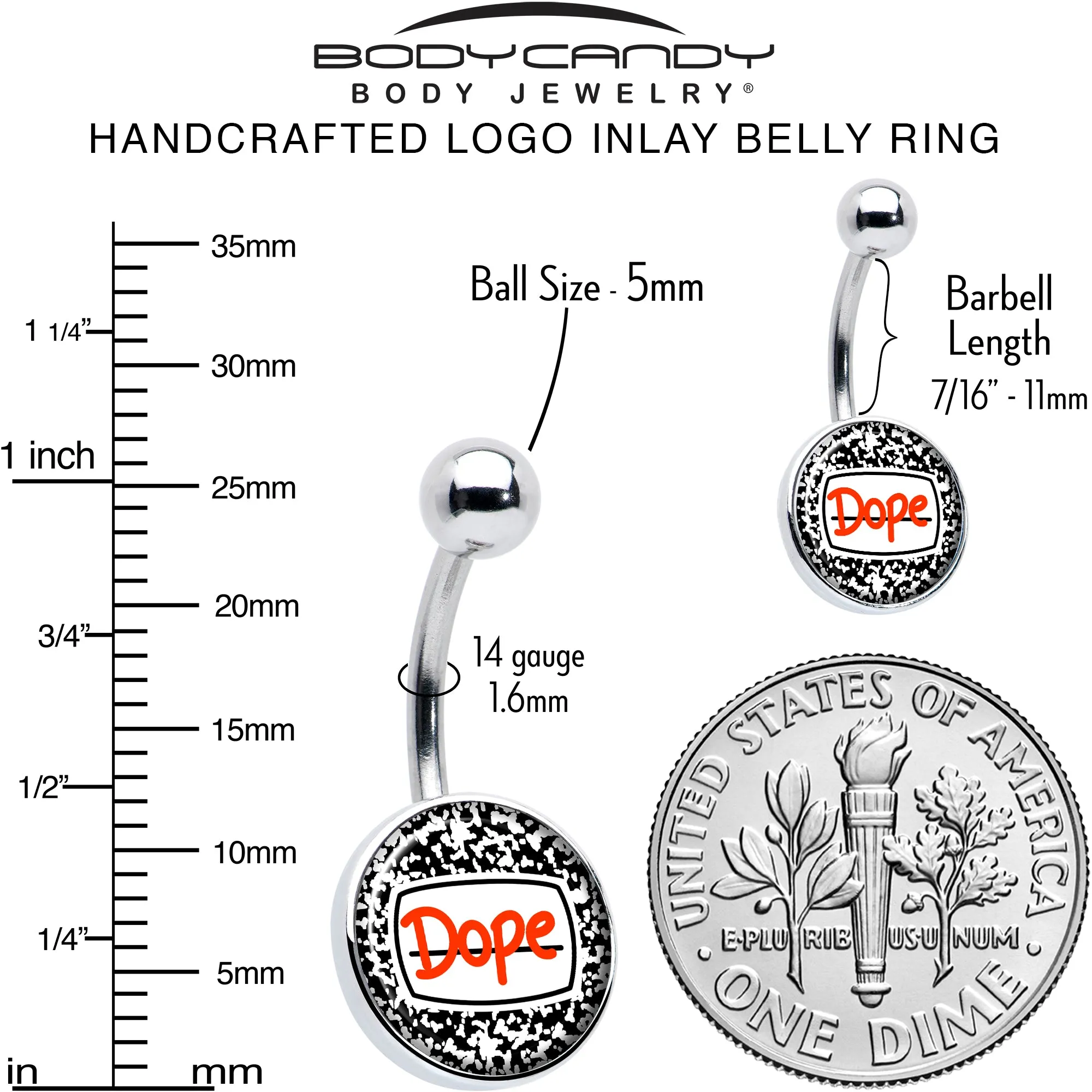 Dope Composition Notebook Belly Ring
