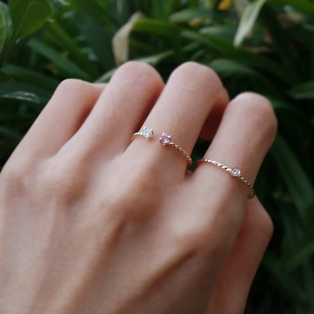 Double Gemstones Ring in Custom