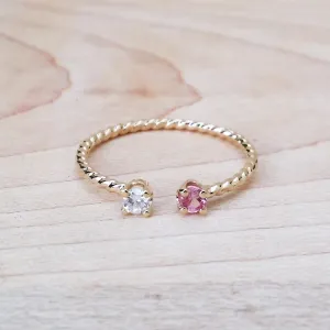 Double Gemstones Ring in Custom