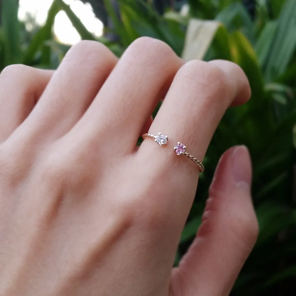 Double Gemstones Ring in Custom