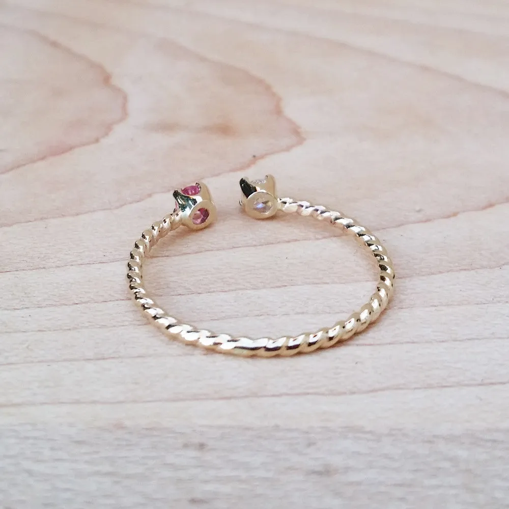 Double Gemstones Ring in Custom