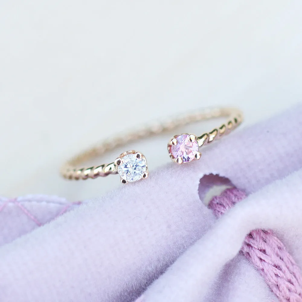 Double Gemstones Ring in Custom