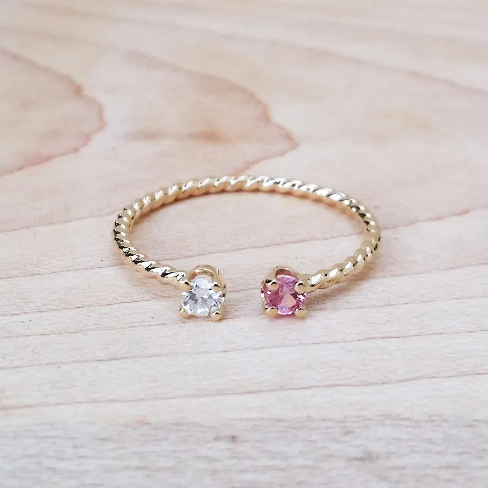 Double Gemstones Ring in Custom