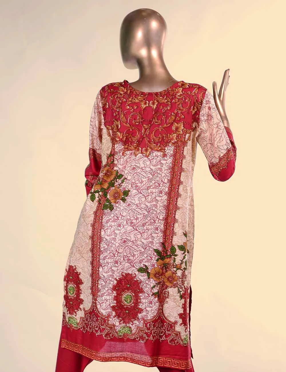 E2-4A - Soaring Sky  |  Unstitched Printed & Embroidered Cambric Dress