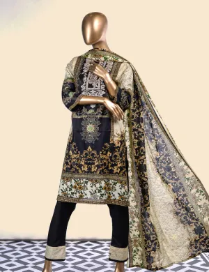 E2-4B - Soaring Sky  |  Unstitched Printed & Embroidered Cambric Dress