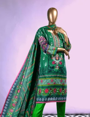 E2-5B - Dancing Motifs  |  Unstitched Printed & Embroidered Cambric Dress