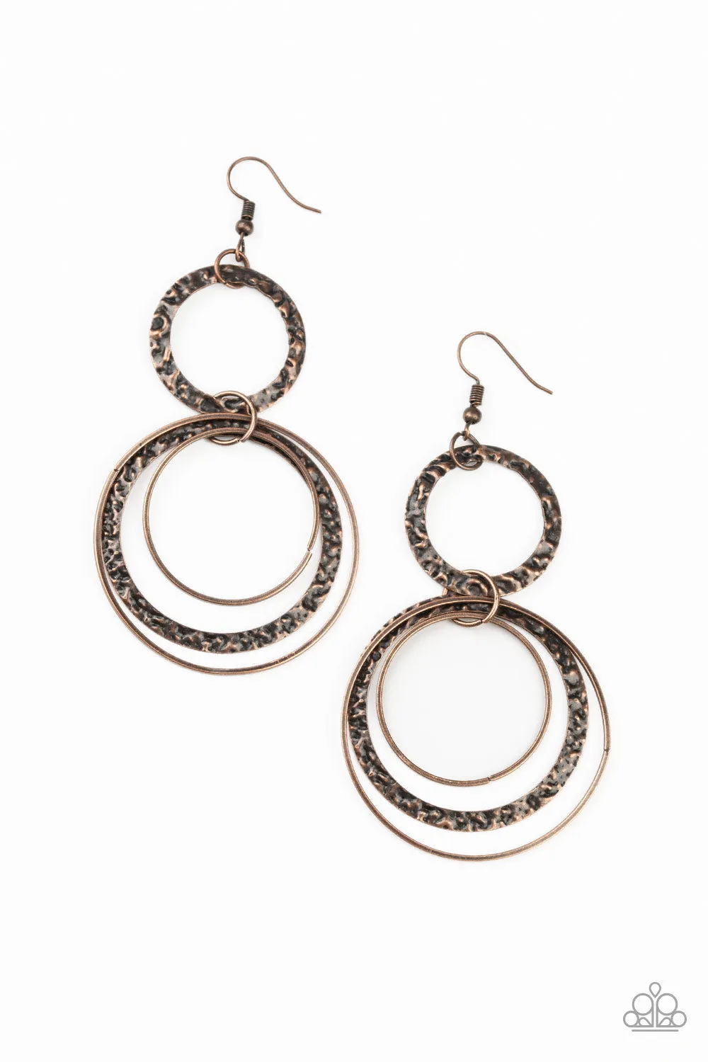 Eclipsed Edge - Copper Paprazzi Earrings