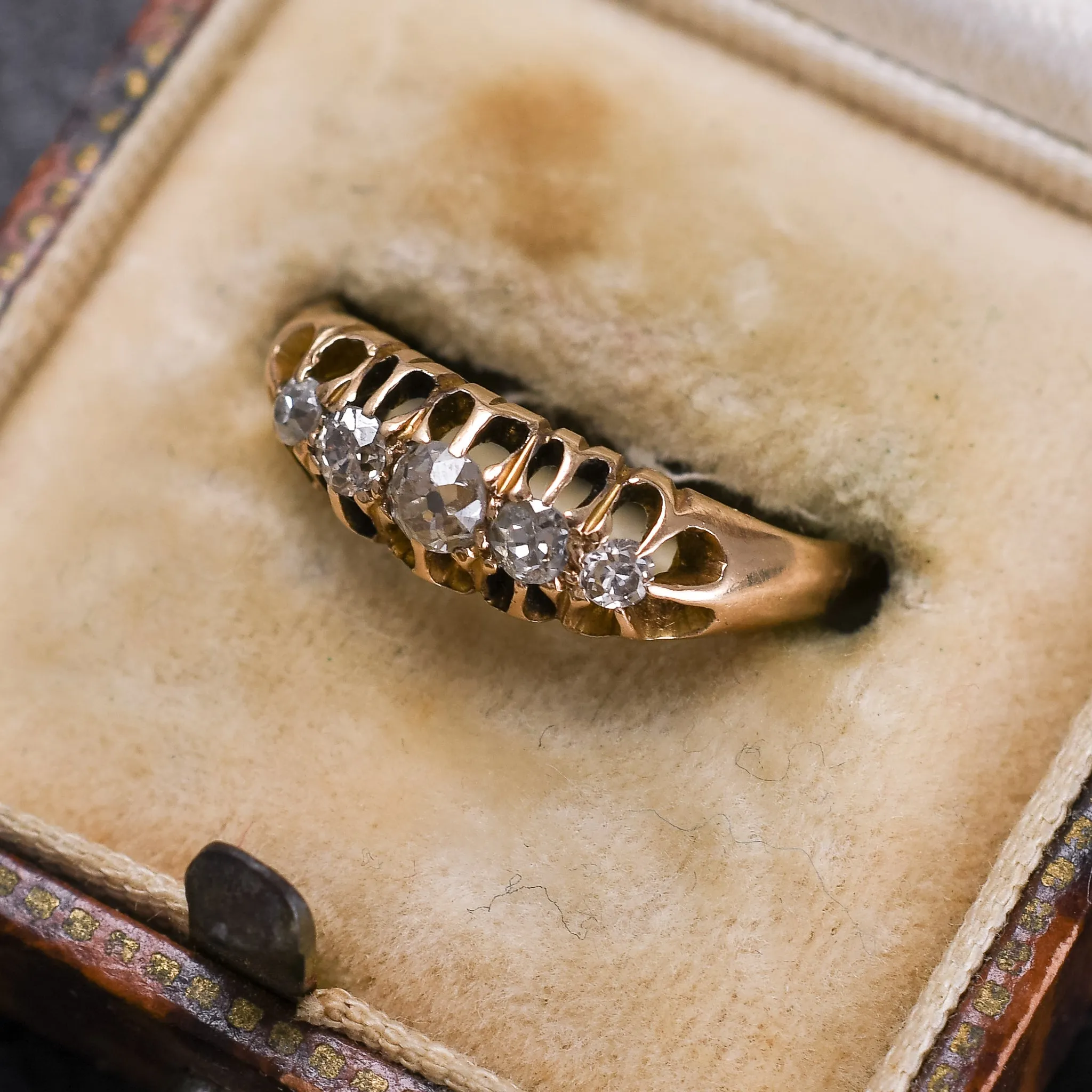 Edwardian Diamond 5-Stone Gypsy Ring