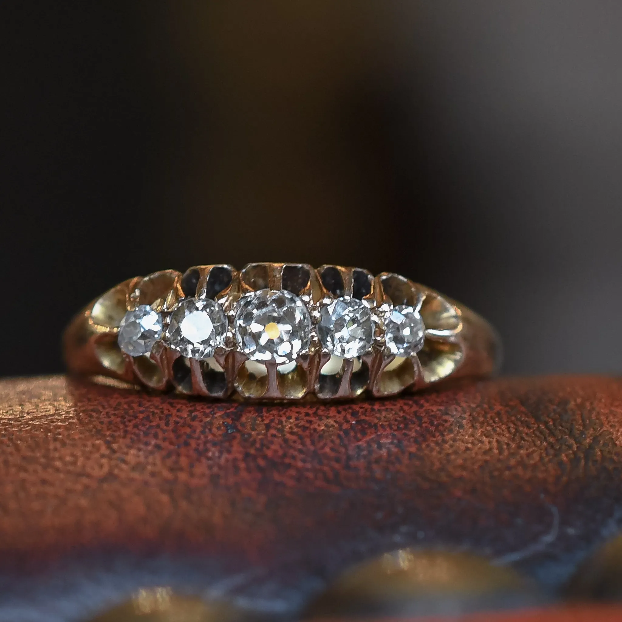 Edwardian Diamond 5-Stone Gypsy Ring