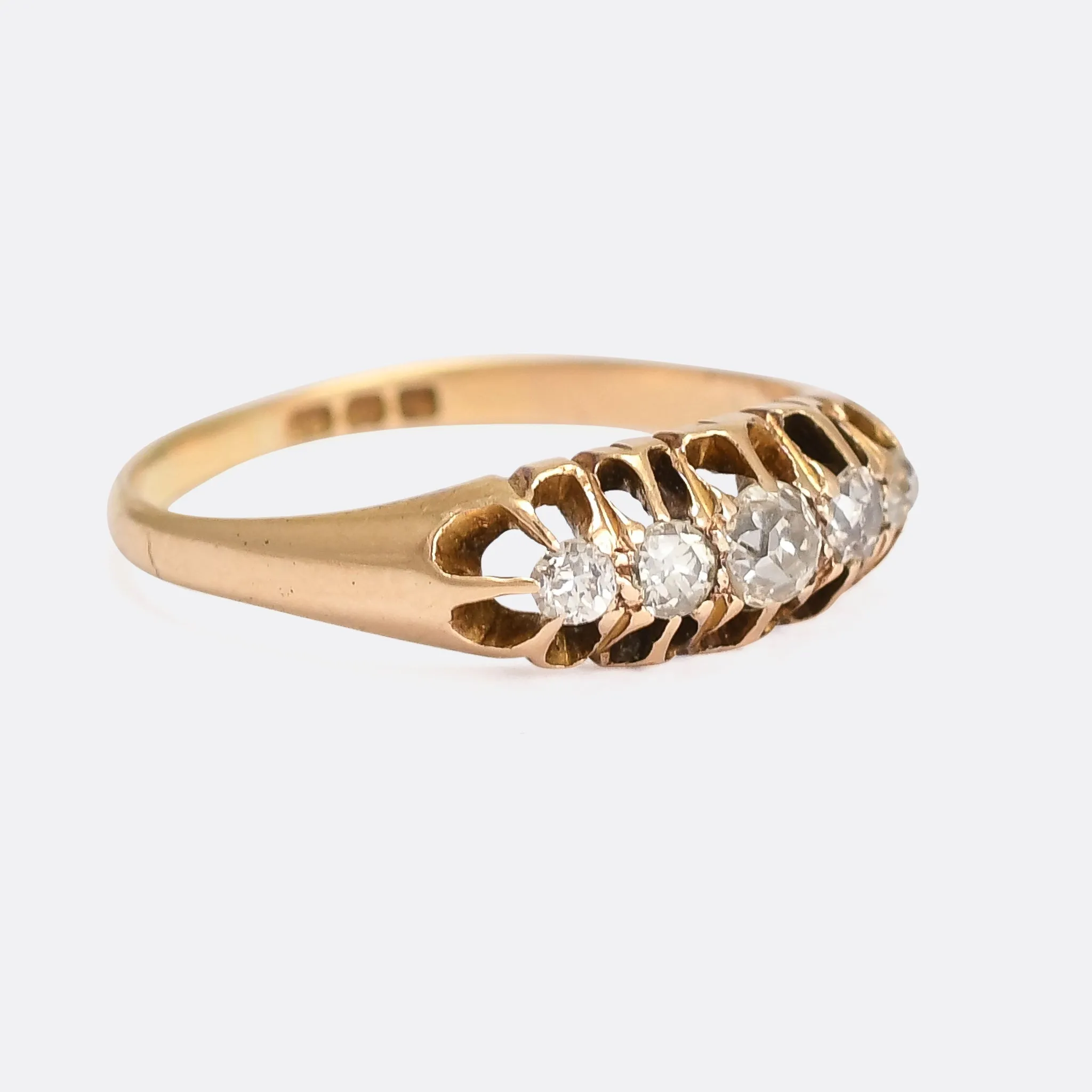 Edwardian Diamond 5-Stone Gypsy Ring