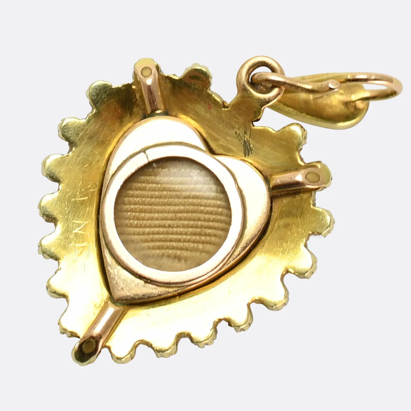 Edwardian Turquoise & Pearl Heart Locket Pendant