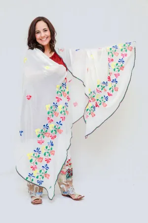 Embroidered Scarf-Shawl