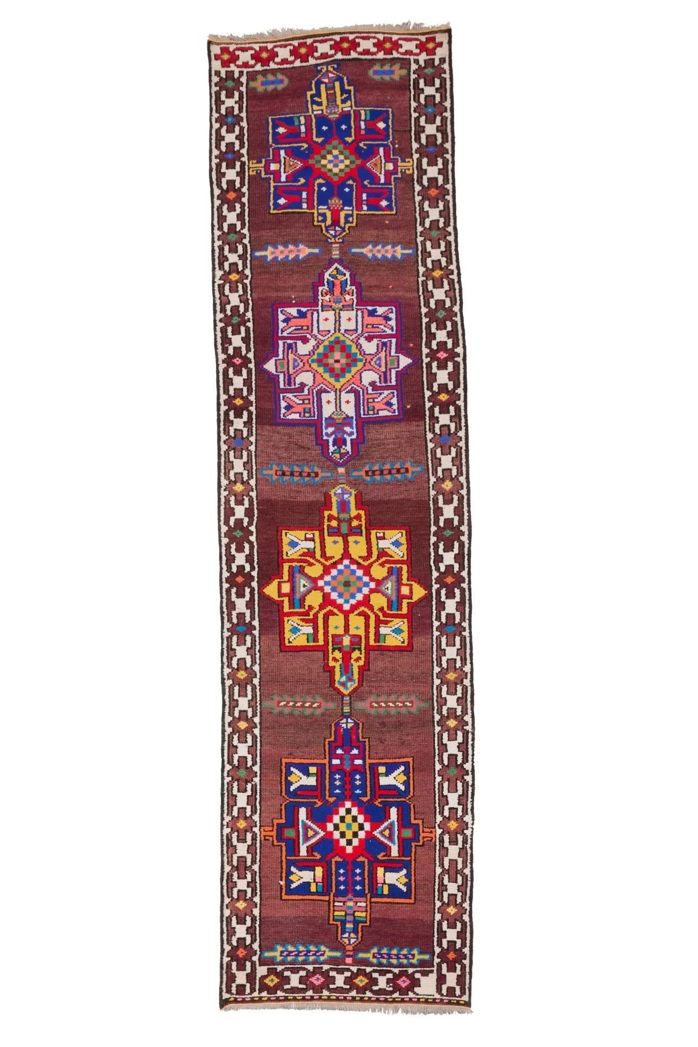 'Emery' Vintage Turkish Runner- 3' x 11'9''