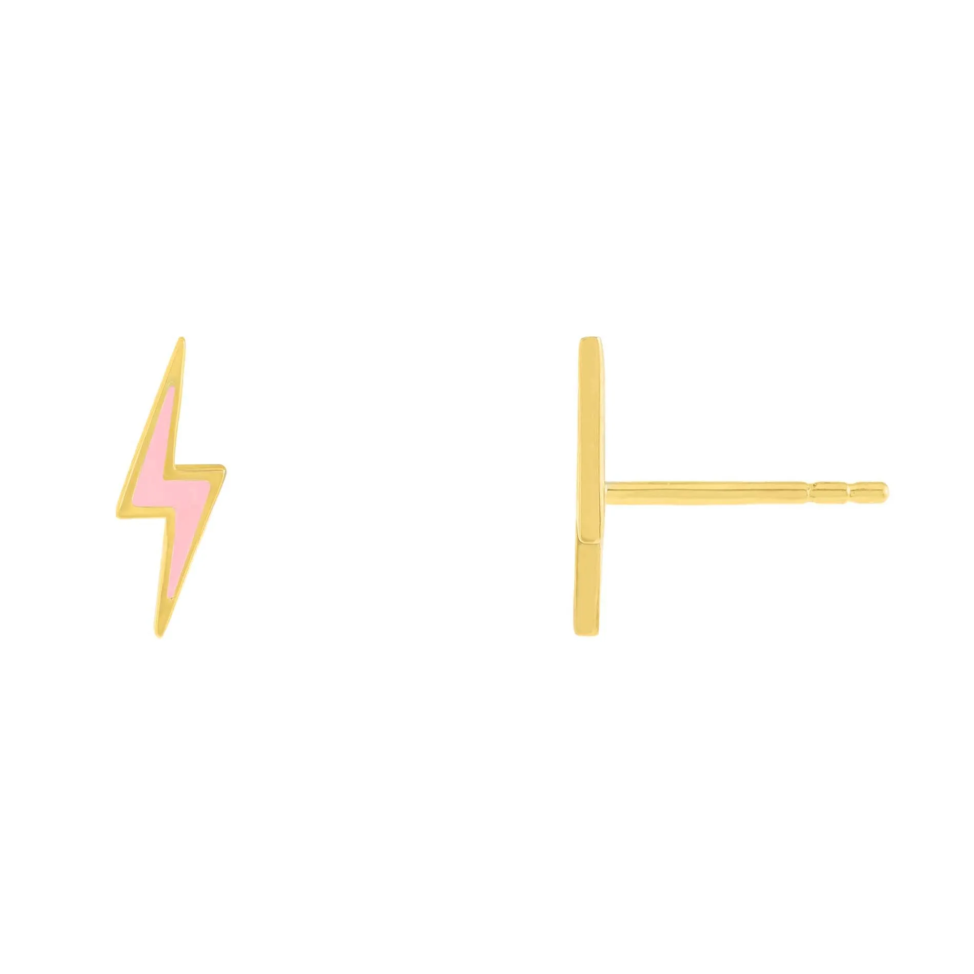 Enamel Lightning Bolt Stud Earring
