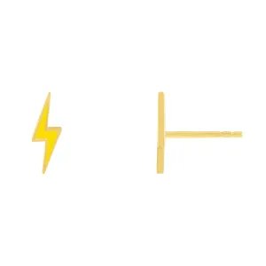 Enamel Lightning Bolt Stud Earring