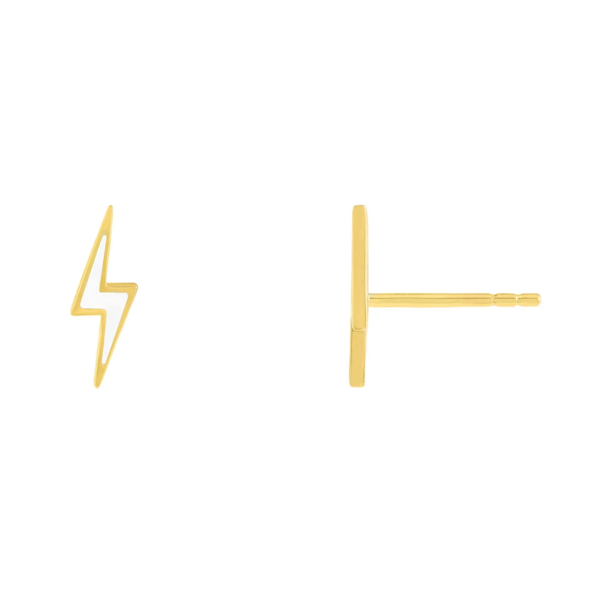 Enamel Lightning Bolt Stud Earring