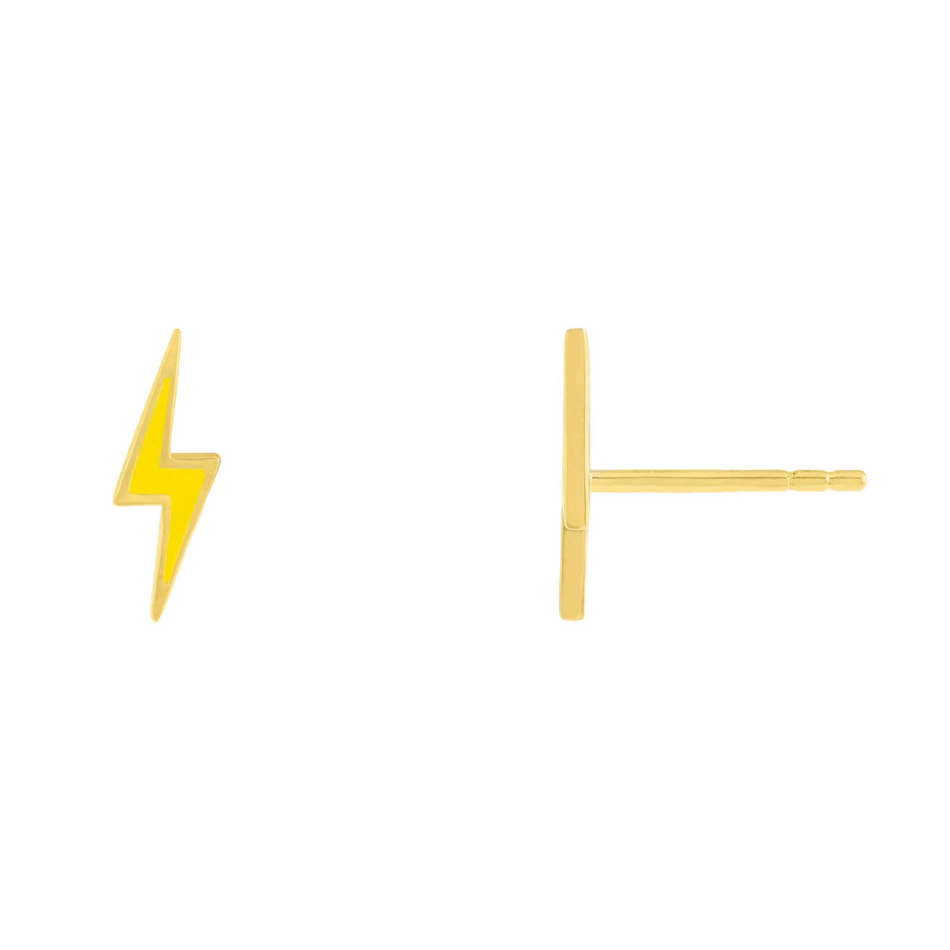 Enamel Lightning Bolt Stud Earring