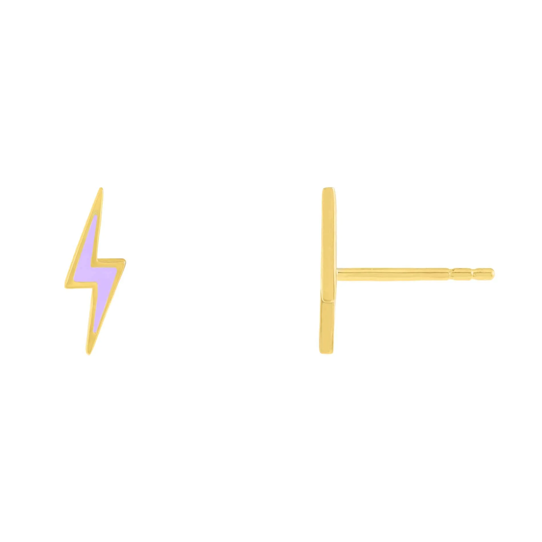 Enamel Lightning Bolt Stud Earring
