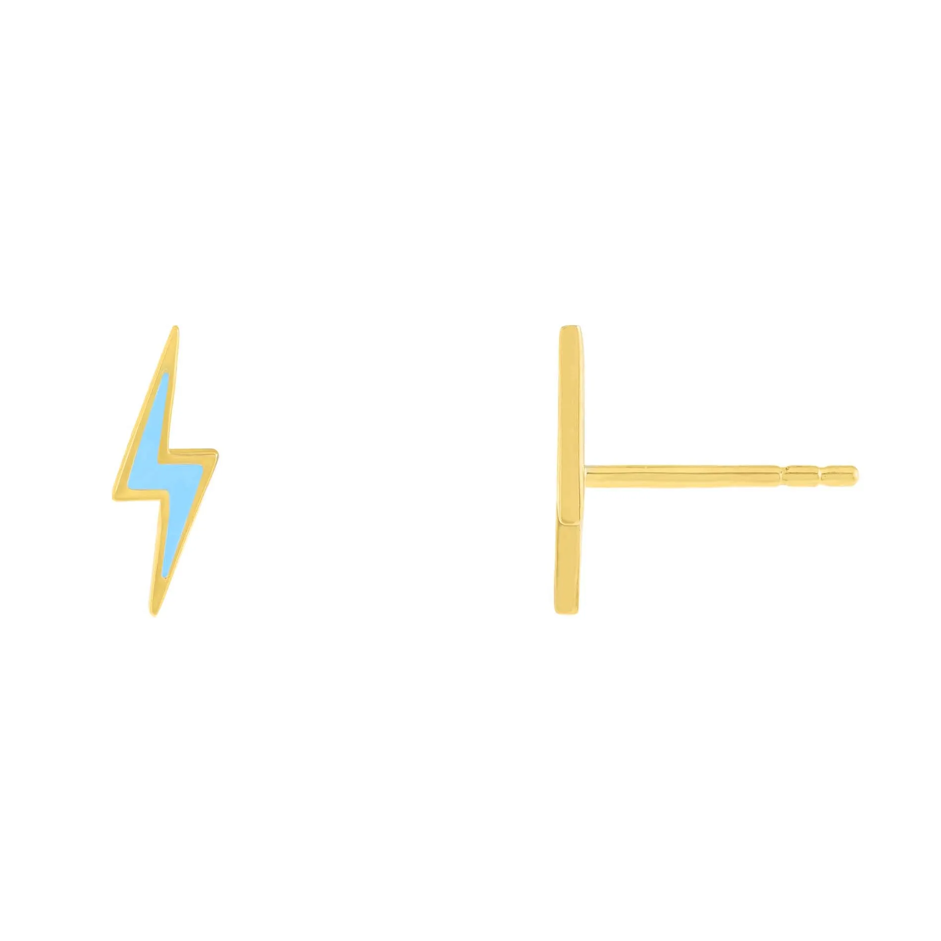 Enamel Lightning Bolt Stud Earring