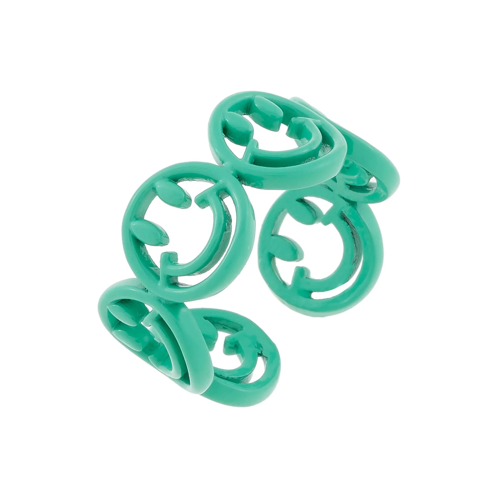 Enamel Multi Smiley Face Ring