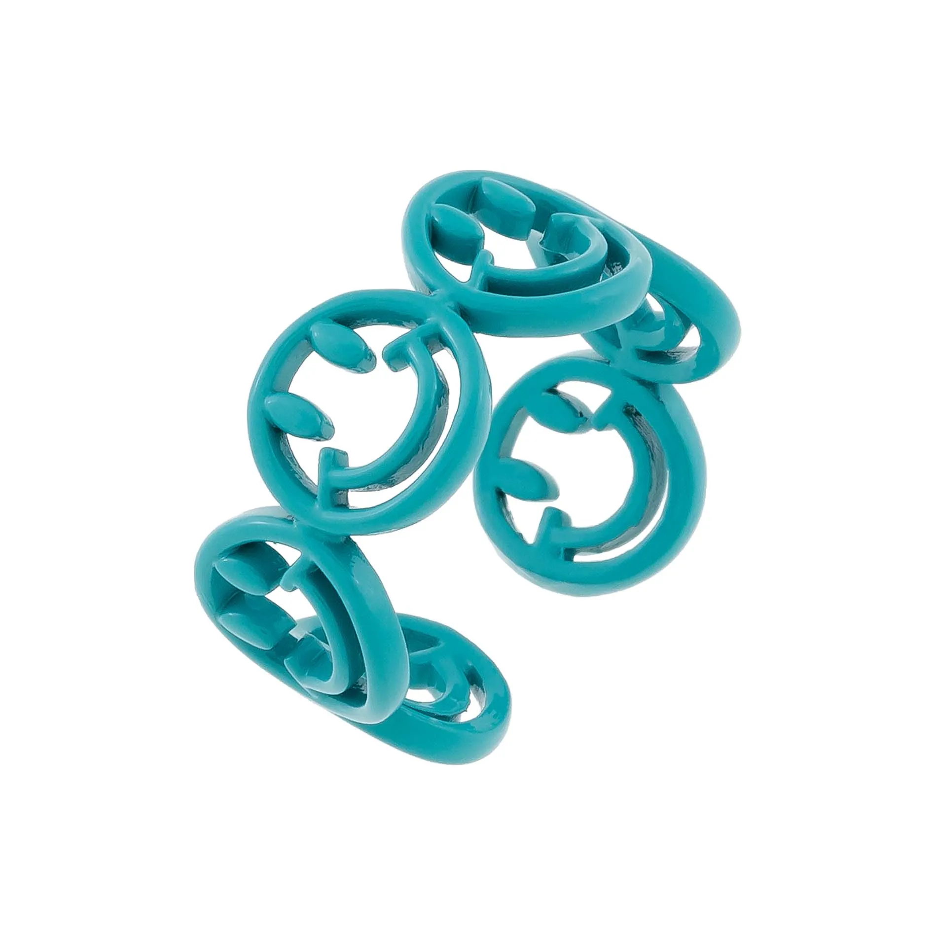 Enamel Multi Smiley Face Ring