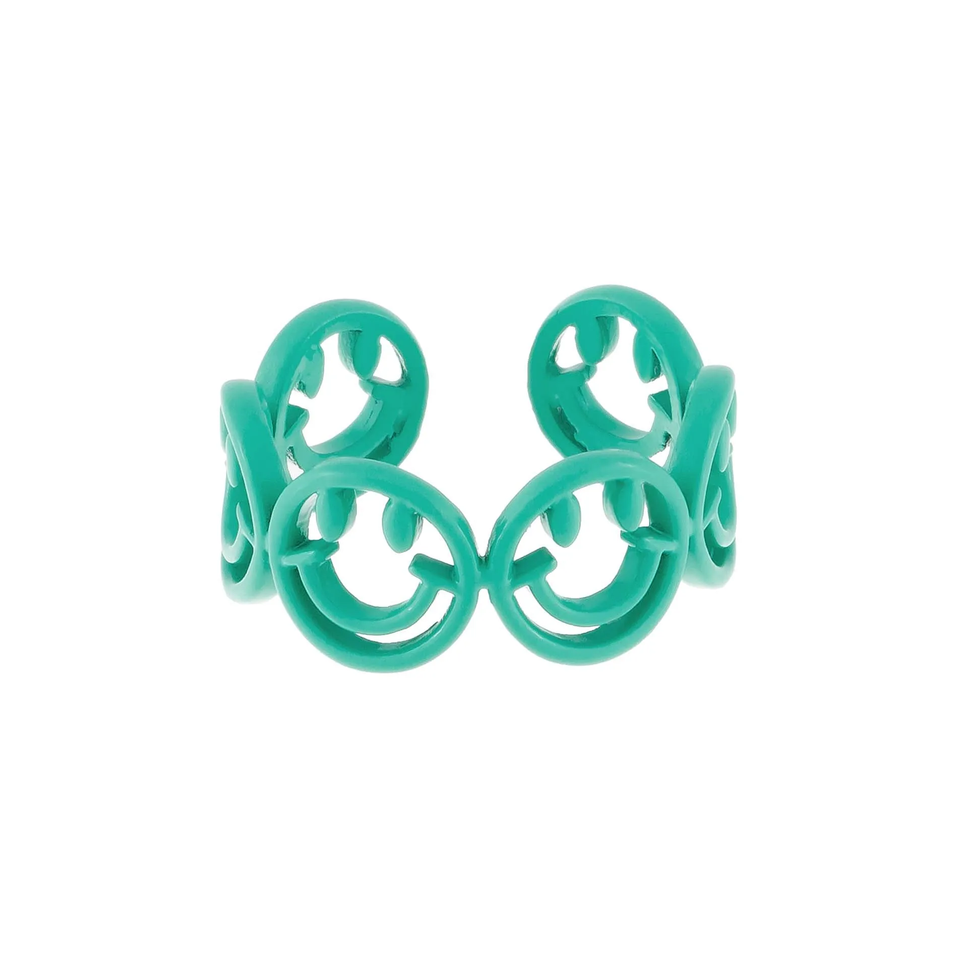 Enamel Multi Smiley Face Ring