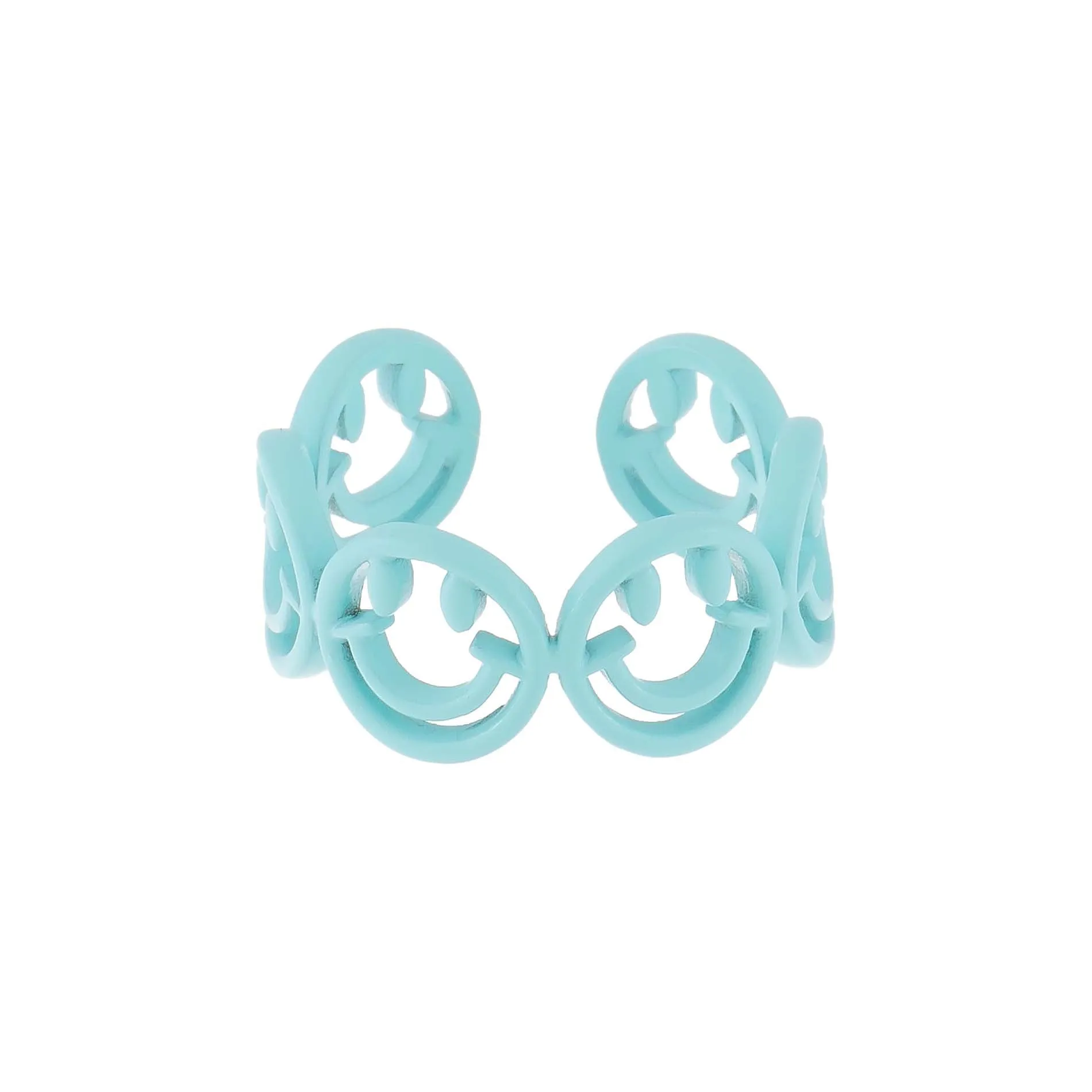 Enamel Multi Smiley Face Ring