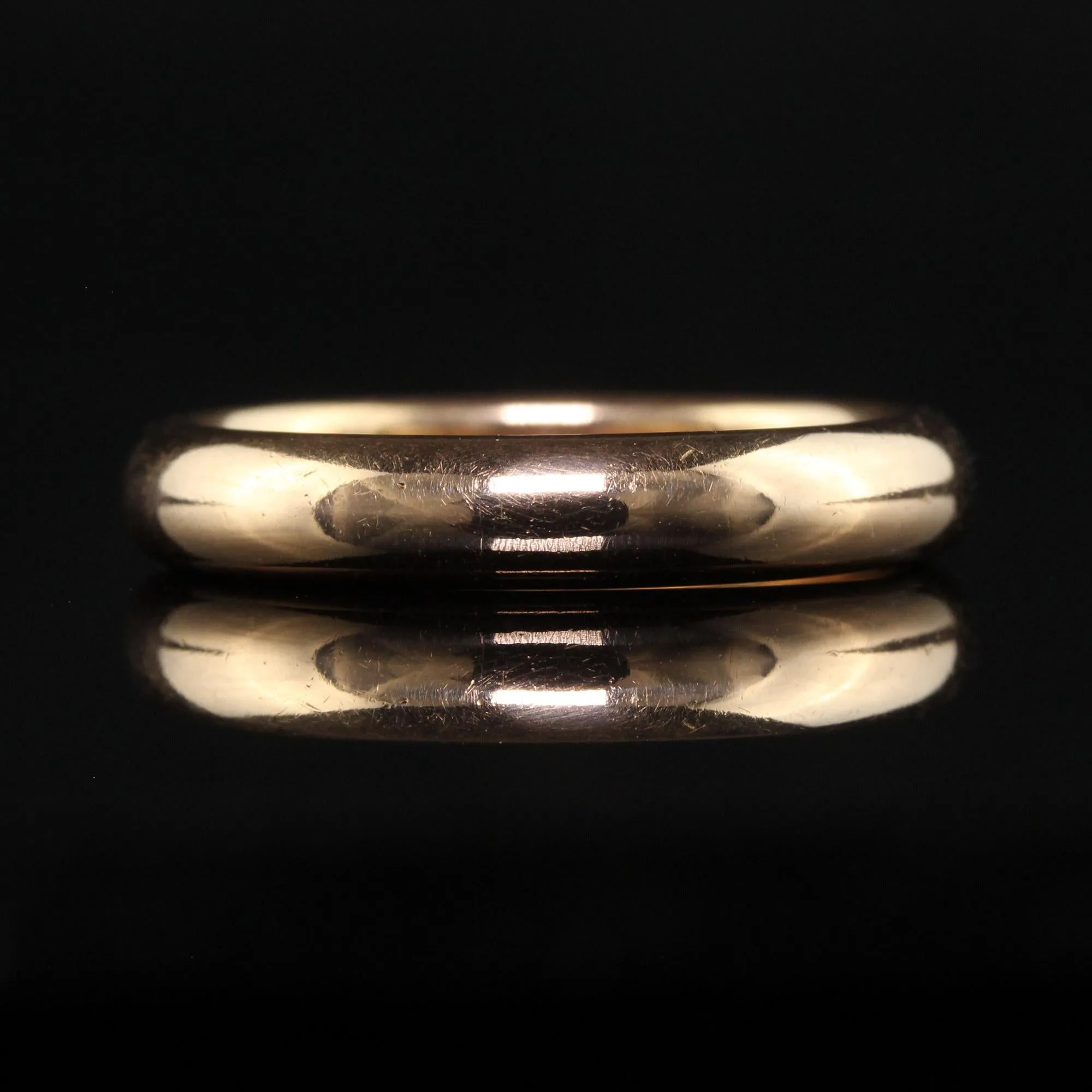 Estate Retro Cartier 18K Rose Gold Classic Thick Wedding Band - Size 7